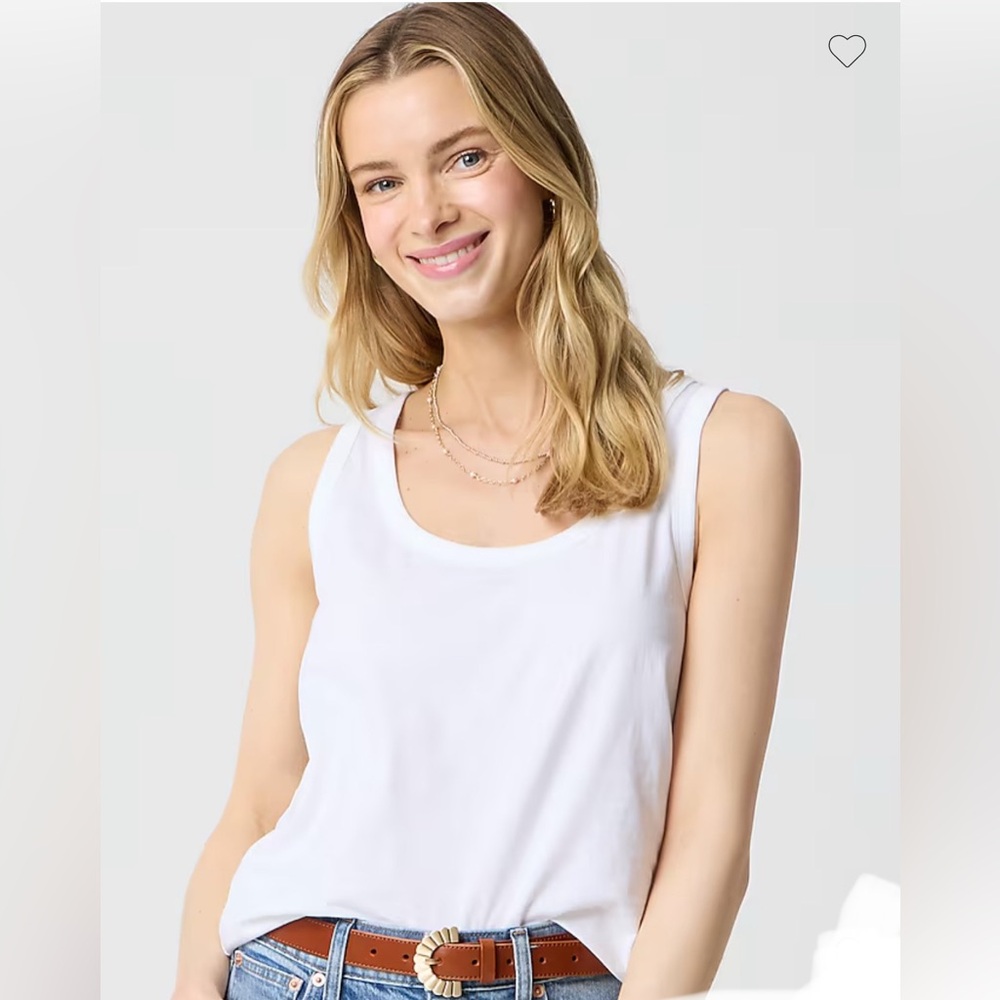 NEW! J. CREW FACTORY White “Broken-In” Jersey Tank Top size 3X NWT GORGEOUS